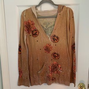 Butterfly Dropout hooded top